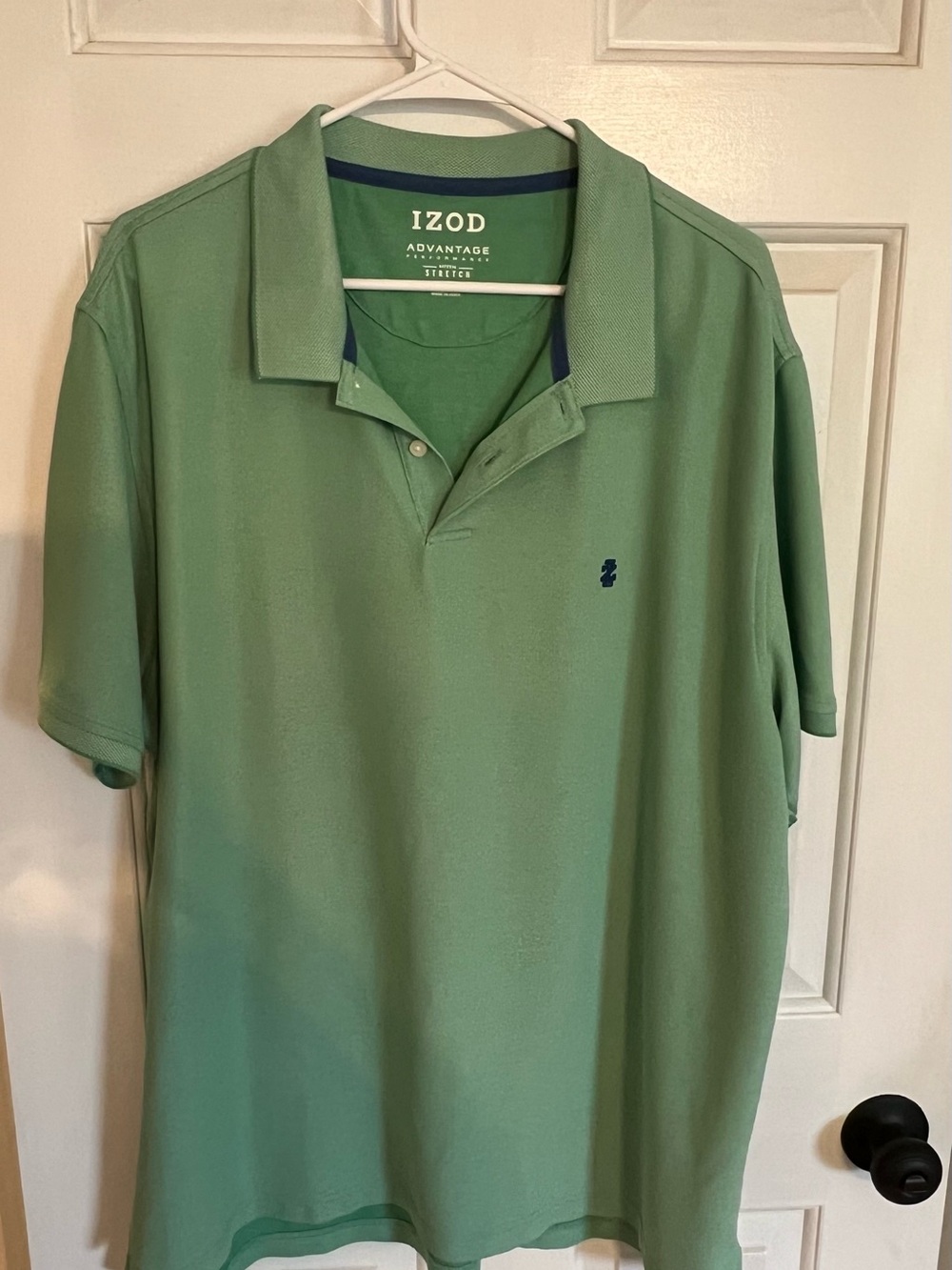 Izod Men's Polo Shirt in Mint Green with Navy Accent